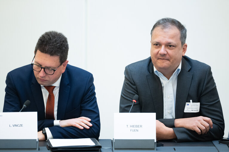 FUEN President, MEP Loránt Vincze (President of the Intergroup) and attorney Thomas Hieber